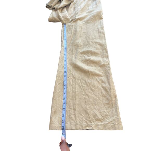 Nobody's Child Jumpsuit Beige Smocked Back Short Sleeve Casual Basic Size 10 - Picture 15 of 16